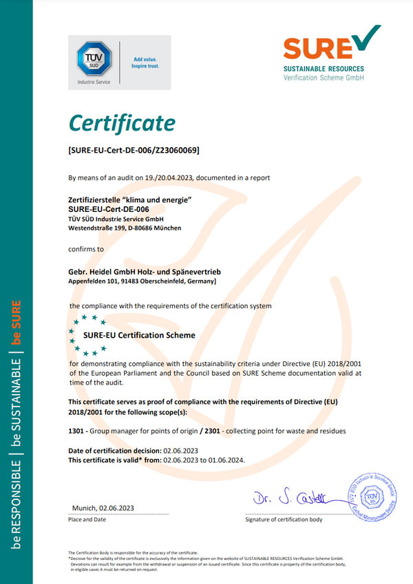SURE Zertifikat (PDF-Dokument)